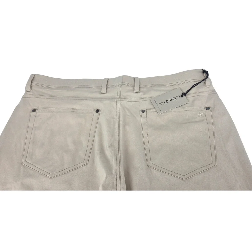NWT Collars and Co CEO Tech Pull‎ On Pants Stone Size 38x34